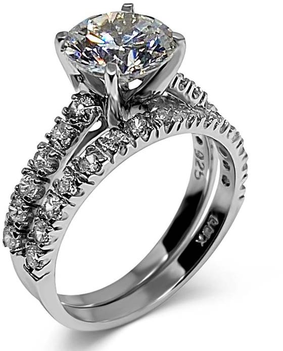 diamond simulant engagement rings